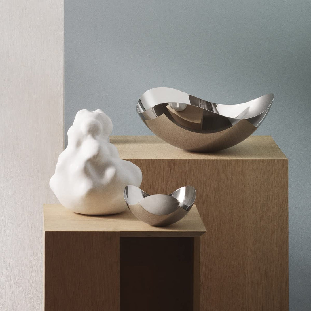 Georg Jensen Spiegelschale Mini 16 cm, Edelstahl, Stainless Steel, 16 x 16 x 7.5 cm Edelstahl Einzig