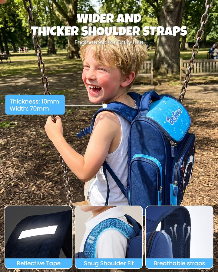 Amythe Schulrucksack Jungen 8-15 Jahre, Wasserdichte Schultasche für 3.-10. Klasse, Kinder Schulranz