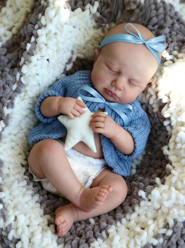 Zero pam Reborn Baby Mädchen-30CM Echtem Silikon Reborn Baby Vollsilikon Lebensecht, Reborn Puppen L