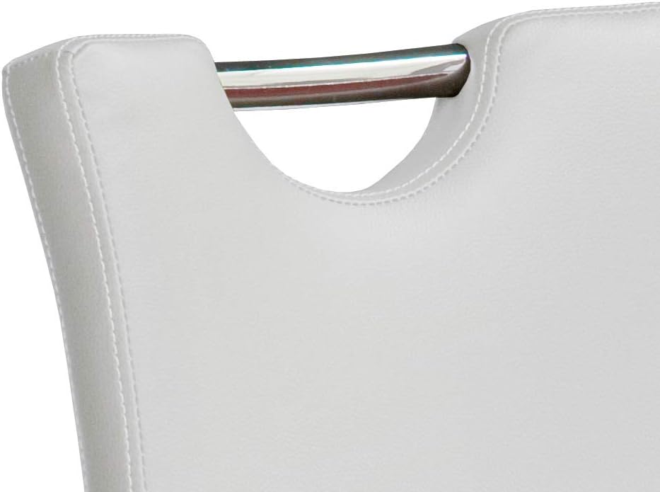Robas Lund Barhocker Weiss mit Lehne Barstuhl drehbar 360 Grad, Hocker höhenverstellbar, PU BAR.DO,