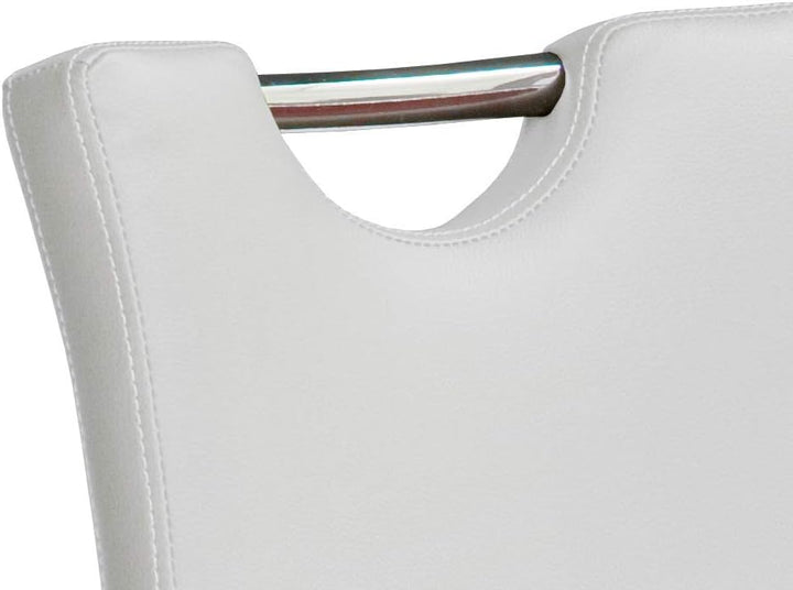 Robas Lund Barhocker Weiss mit Lehne Barstuhl drehbar 360 Grad, Hocker höhenverstellbar, PU BAR.DO,