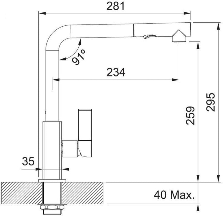 Franke MARIS PULL-OUT SPRAY 115.0392.357 Küchenbatterie verchromt, Siehe Beschreibung, Siehe Beschre