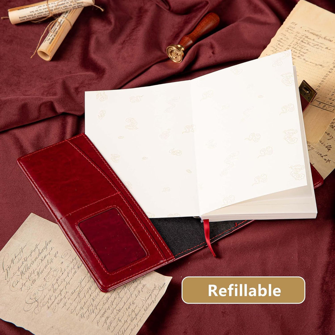 Drachen Leder Journal Notizbuch, Tagebuch mit Zahlenschloss, liniert/blanko Papier Notizbuch, B6 Sch