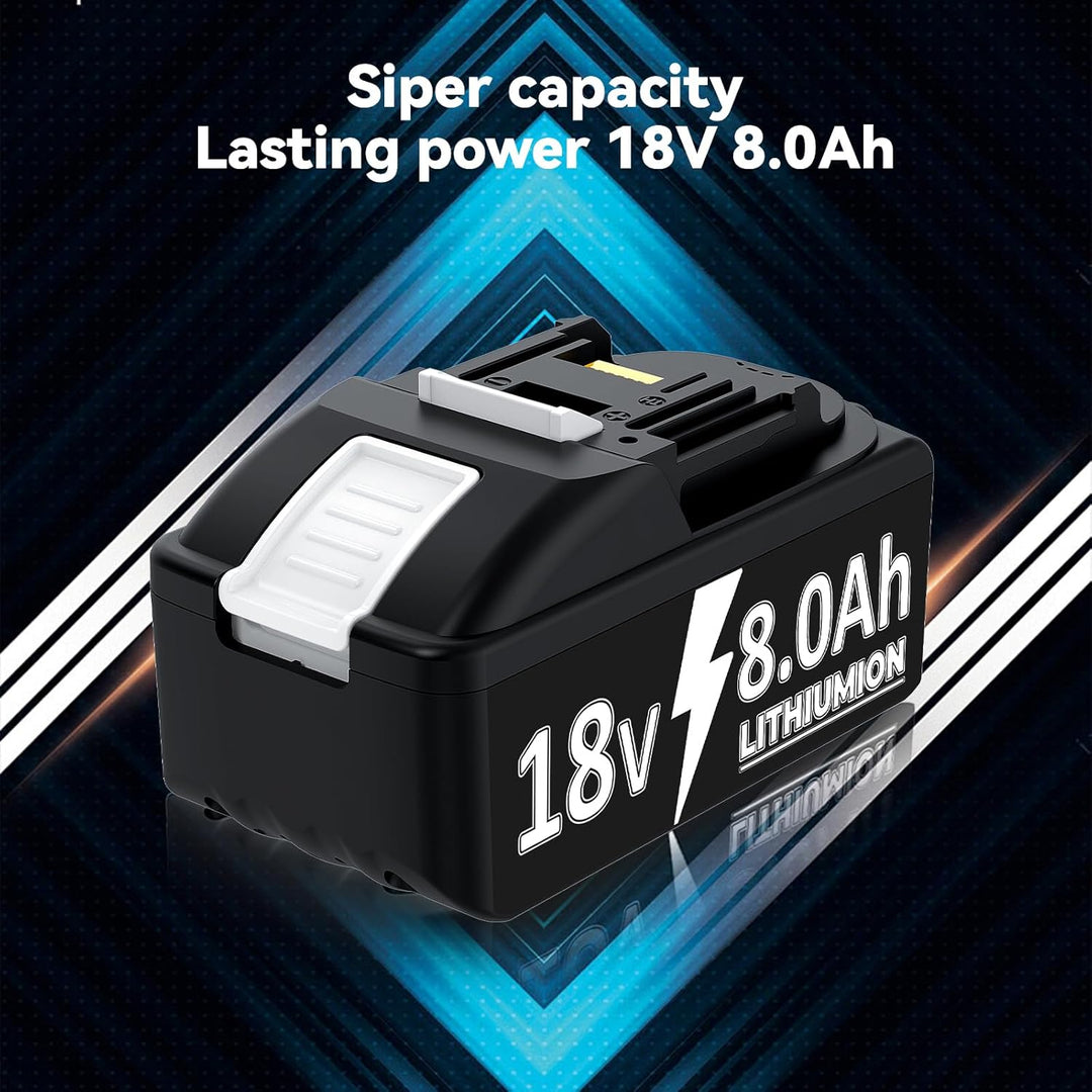6 X 8000mAh Akku mit Ladegerät Ersatzakku für Ma-Kita Akku 18V BL1830B BL1840 BL1850 BL1850B BL1860