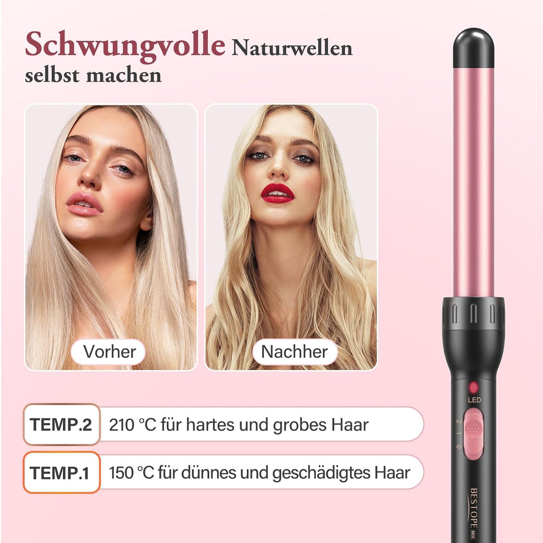 5 in 1 Keramik Lockenstab mit Glätteisen - BESTOPE MIX Lockenstab Set mit Verschiedenen Aufsätzen fü
