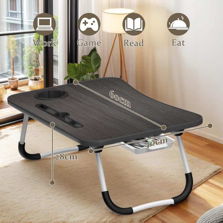 Huracan Laptoptisch Betttablett Klappbar, Tragbares Laptop Tisch für Bett, Lapdesk mit Schublade und