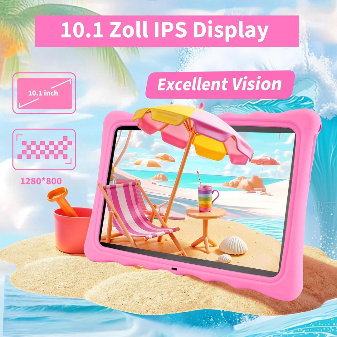 Veidoo Kinder-Tablet – 25,7 cm (10,1 Zoll) IPS-Augenpflege-Bildschirm, 7 GB (3 + 4) RAM, 64 GB ROM 5