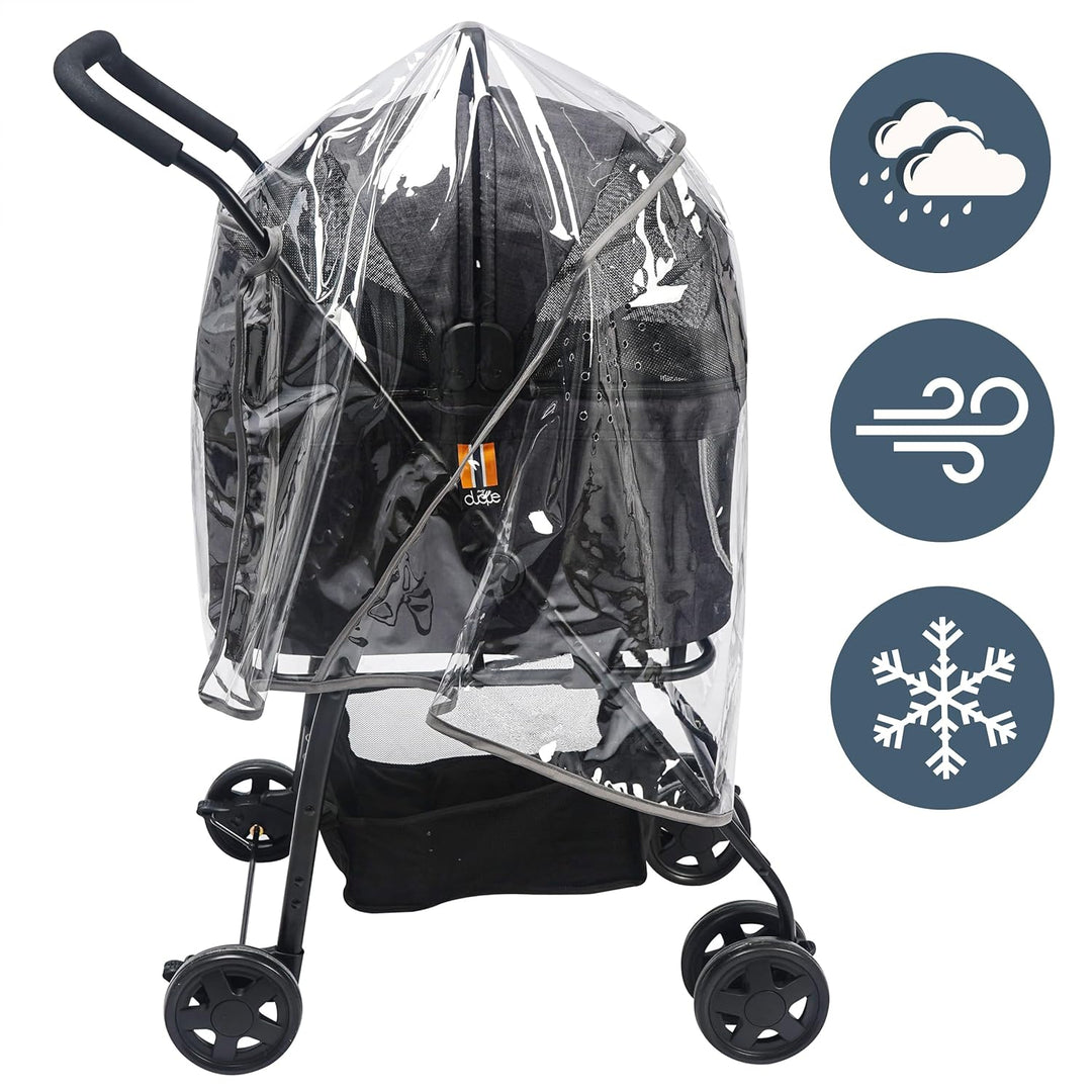 UNIVERSAL RAIN COVER XL, Hundebuggy Regenschutz, Allwetterschutz, Klettverschlüsse. Einfaches Überwu