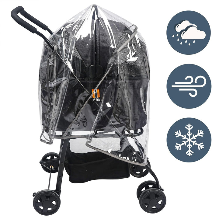 UNIVERSAL RAIN COVER XL, Hundebuggy Regenschutz, Allwetterschutz, Klettverschlüsse. Einfaches Überwu