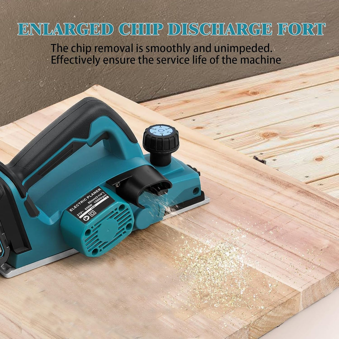 Akku-Hobel Kompatibel mit Makita 18V Batterie, 3200r/min Handgeführte Elektrische Holzhobelmaschine