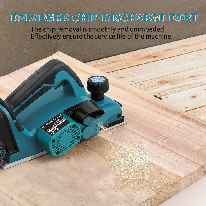 Akku-Hobel Kompatibel mit Makita 18V Batterie, 3200r/min Handgeführte Elektrische Holzhobelmaschine