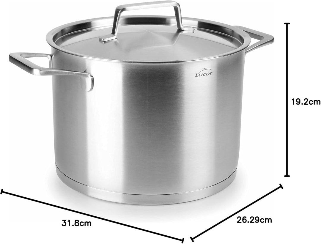 Lacor FLEISCHTOPF MIT Deckel Foodie 24X16CM, Edelstahl, Grey, 32 x 26 x 19 cm