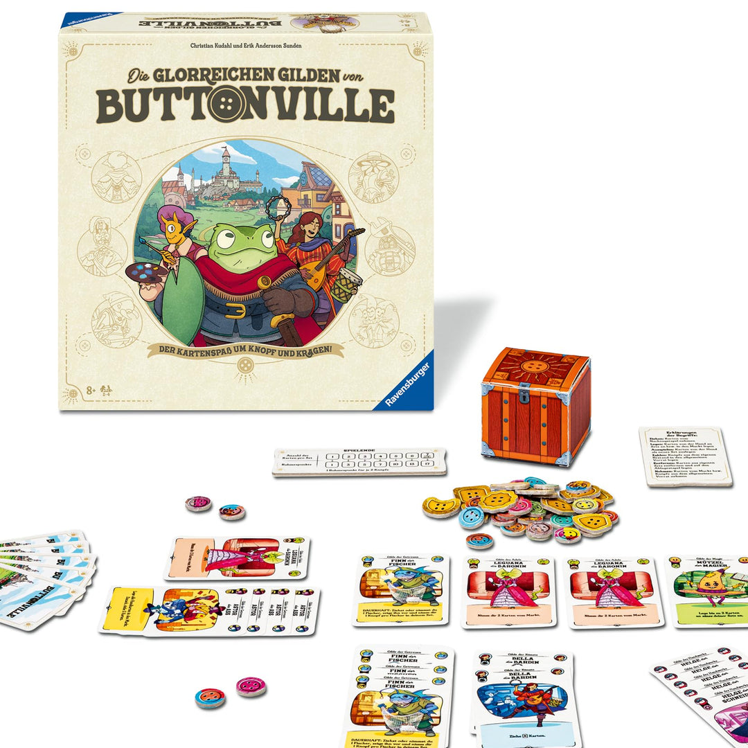 Ravensburger 24783 - Die glorreichen Gilden von Buttonville - Kartenspiel, Gesellschaftsspiel für Fr