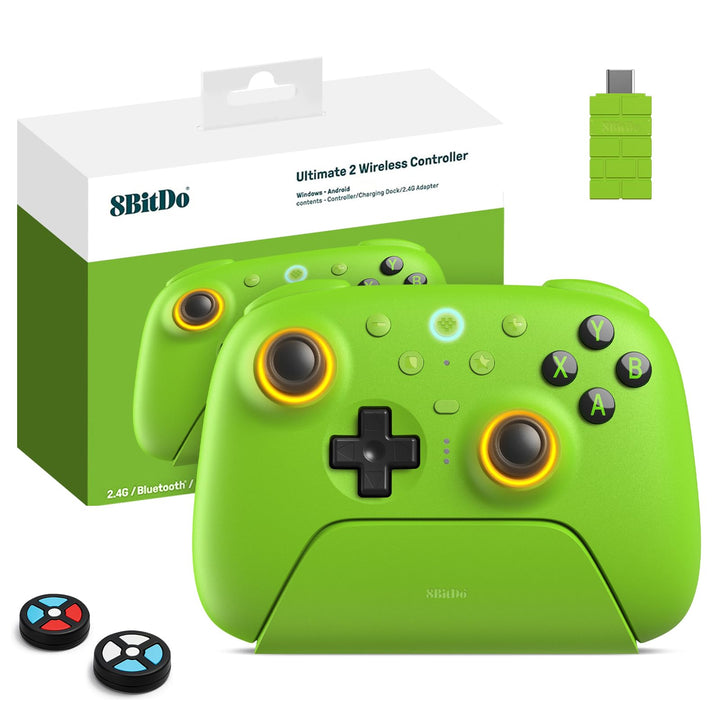 8bitdo Ultimate 2 Wireless Controller für PC/Android/Apple/Steam, TMR Joystick Update, Lange/Kurze T