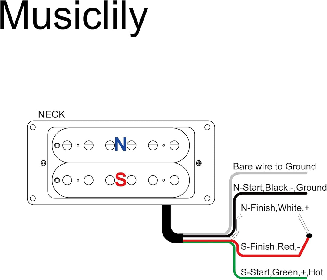 Artec HBA115 Alnico 5 Uncovered Humbucker Tonabnehmer Hals Pickup 8,4K für E-Gitarre, Schwarz, Hals