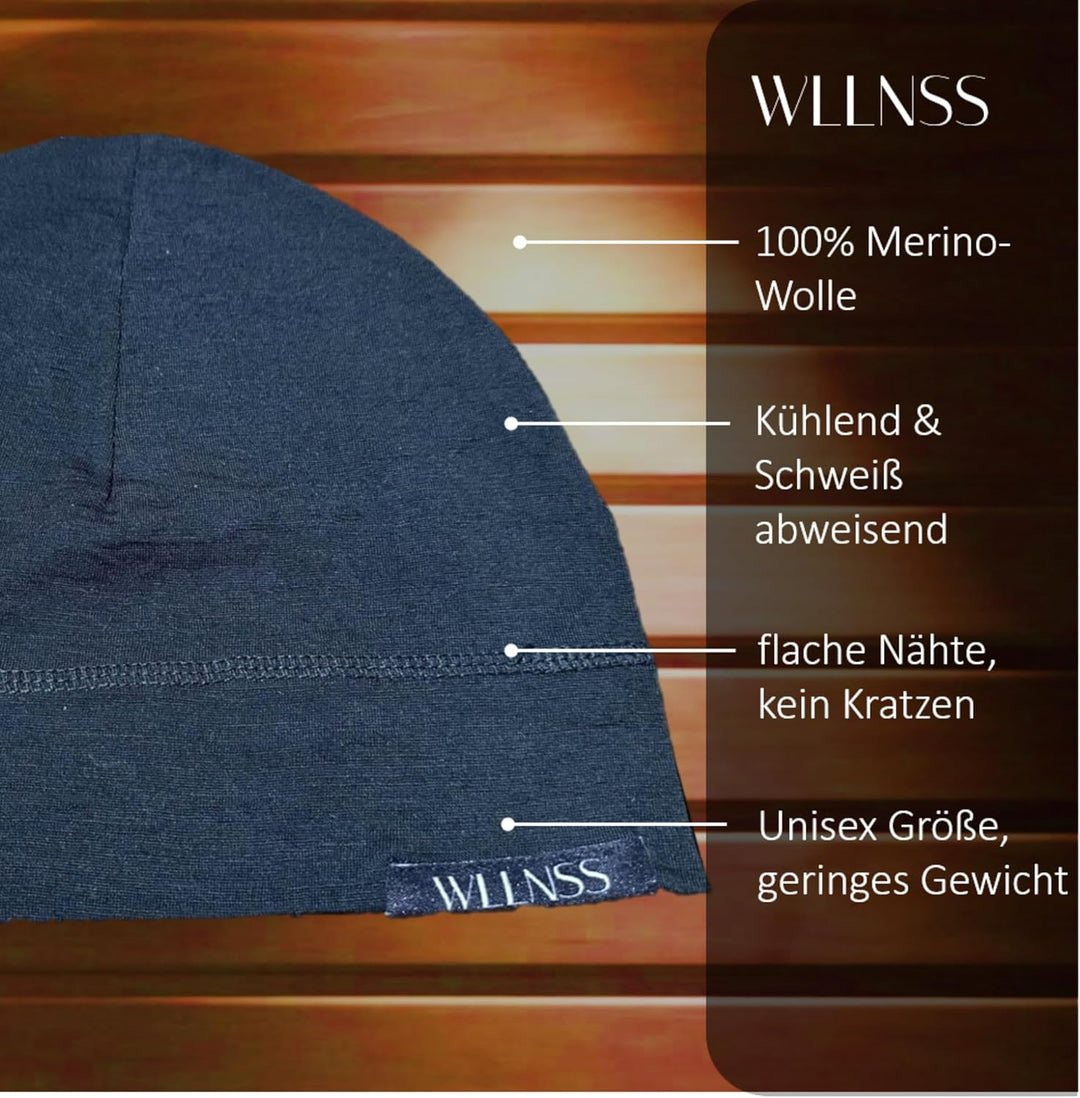 Saunamütze 100% Merinowolle, Premium Saunahut Damen Herren Unisex, Sauna Mütze Hut Zubehör, Sauna Ge