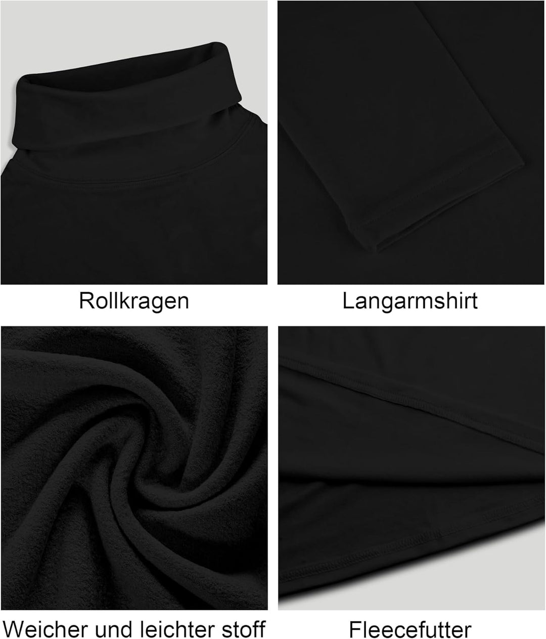 SIHOHAN Herren Rollkragenshirt Basic Rollkragenpullover - Slim fit Langarmshirt Innenfleece Thermoun