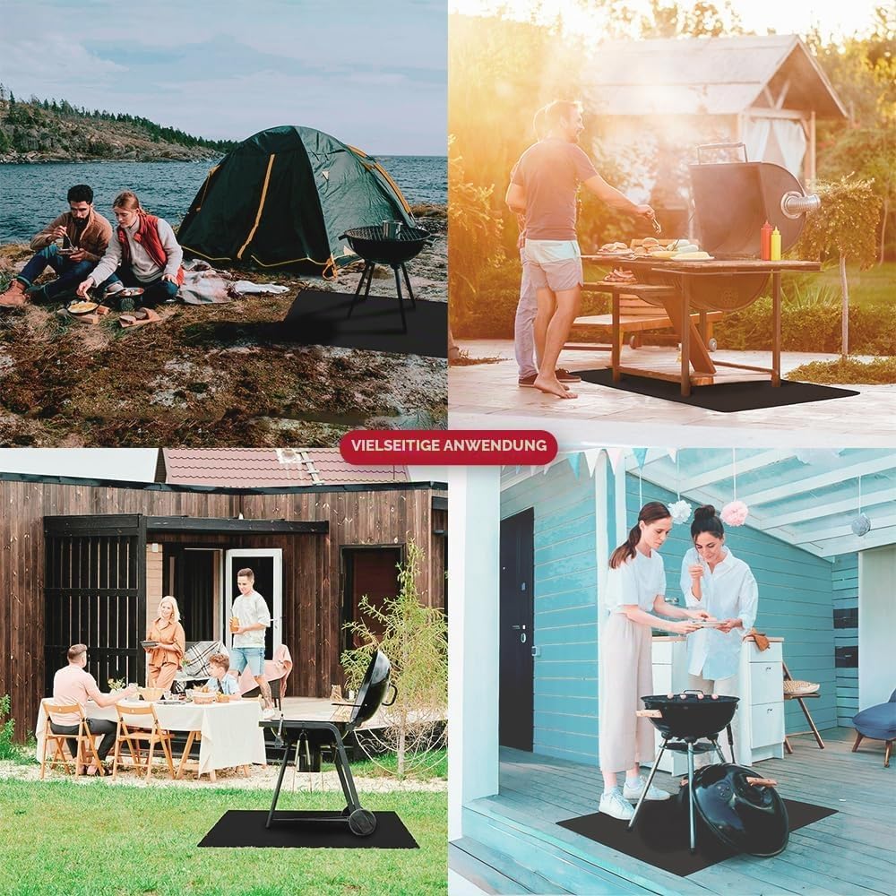 Feuerhemmende, wasserdichte, schützende Bodenmatte für Barbecues und Grills, Schutz für Camping und