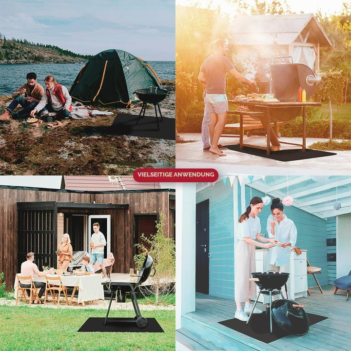 Feuerhemmende, wasserdichte, schützende Bodenmatte für Barbecues und Grills, Schutz für Camping und