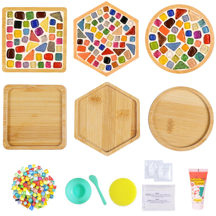 AiYoYo 3 Stück Mosaik Untersetzer DIY Bastelset Geschenke für Erwachsene Kreatives Basteln Geburtsta