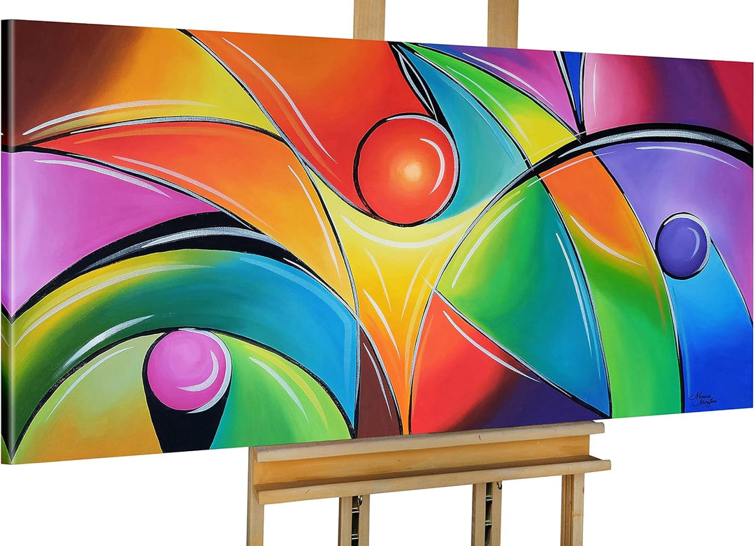 Monica Mirafiori I 100% HANDGEMALT I Gemälde Buntglas 100x50cm | Gemälde Handgemalt | Acrylgemälde |
