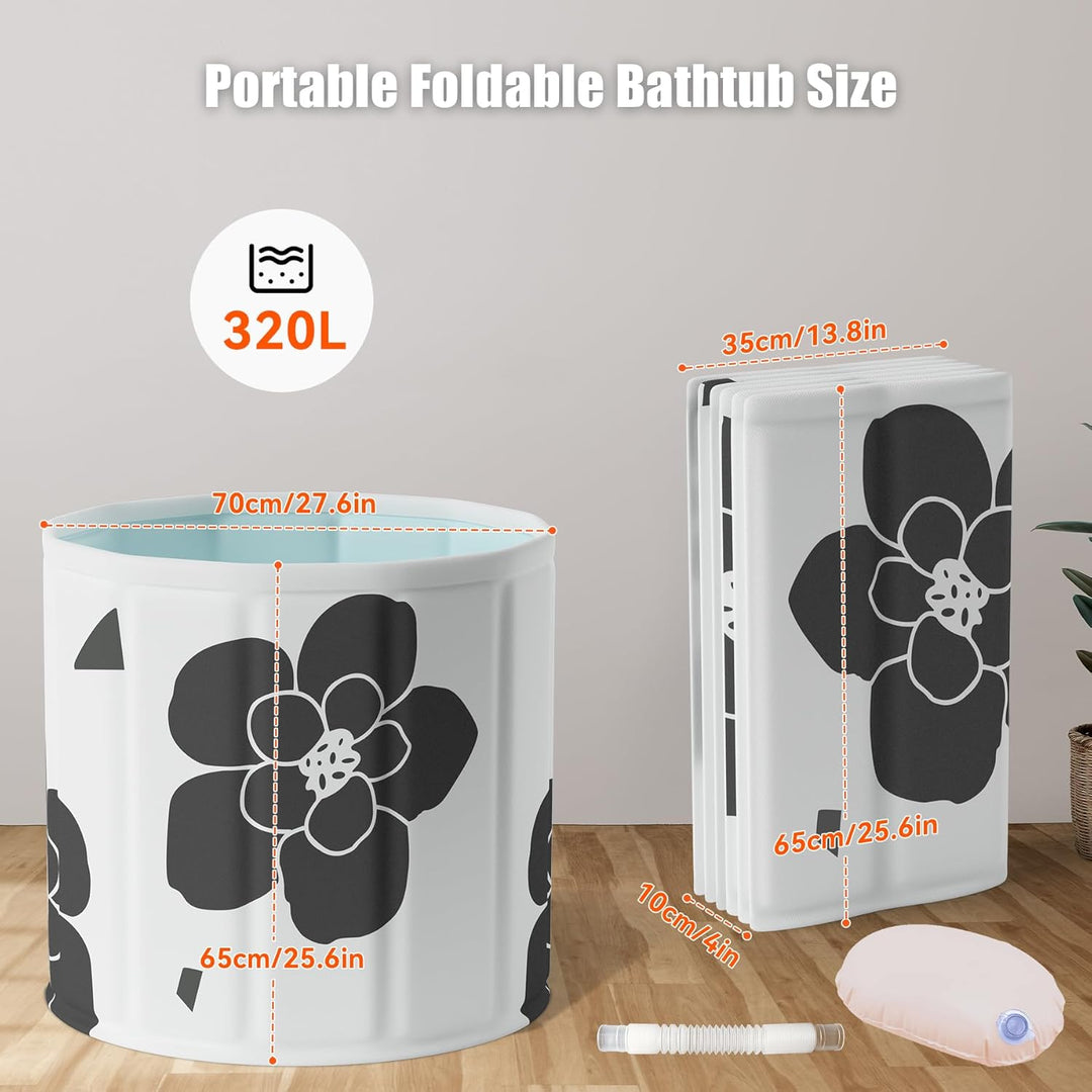 Black bathtub Tragbare klappbare Badewanne, Freistehende Badewannen für Erwachsene, Eis- und Heissba