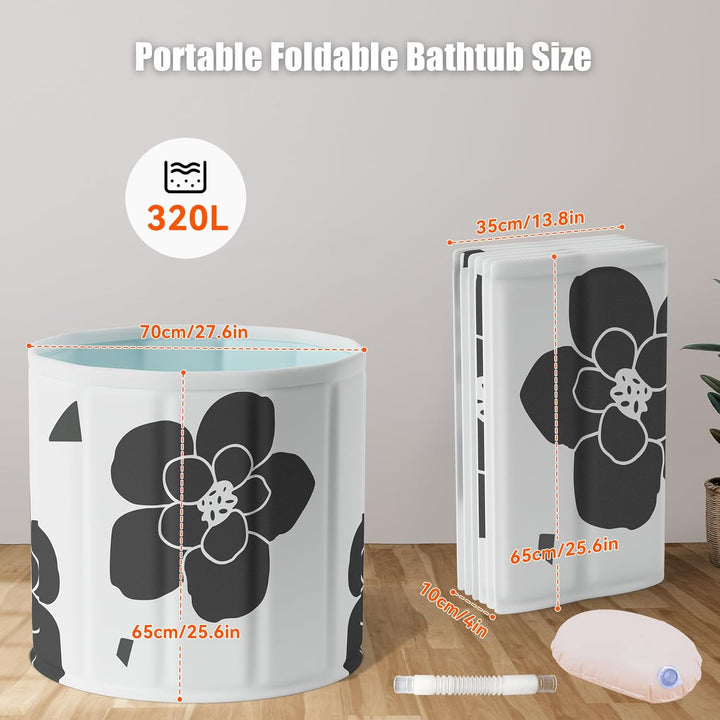 Black bathtub Tragbare klappbare Badewanne, Freistehende Badewannen für Erwachsene, Eis- und Heissba