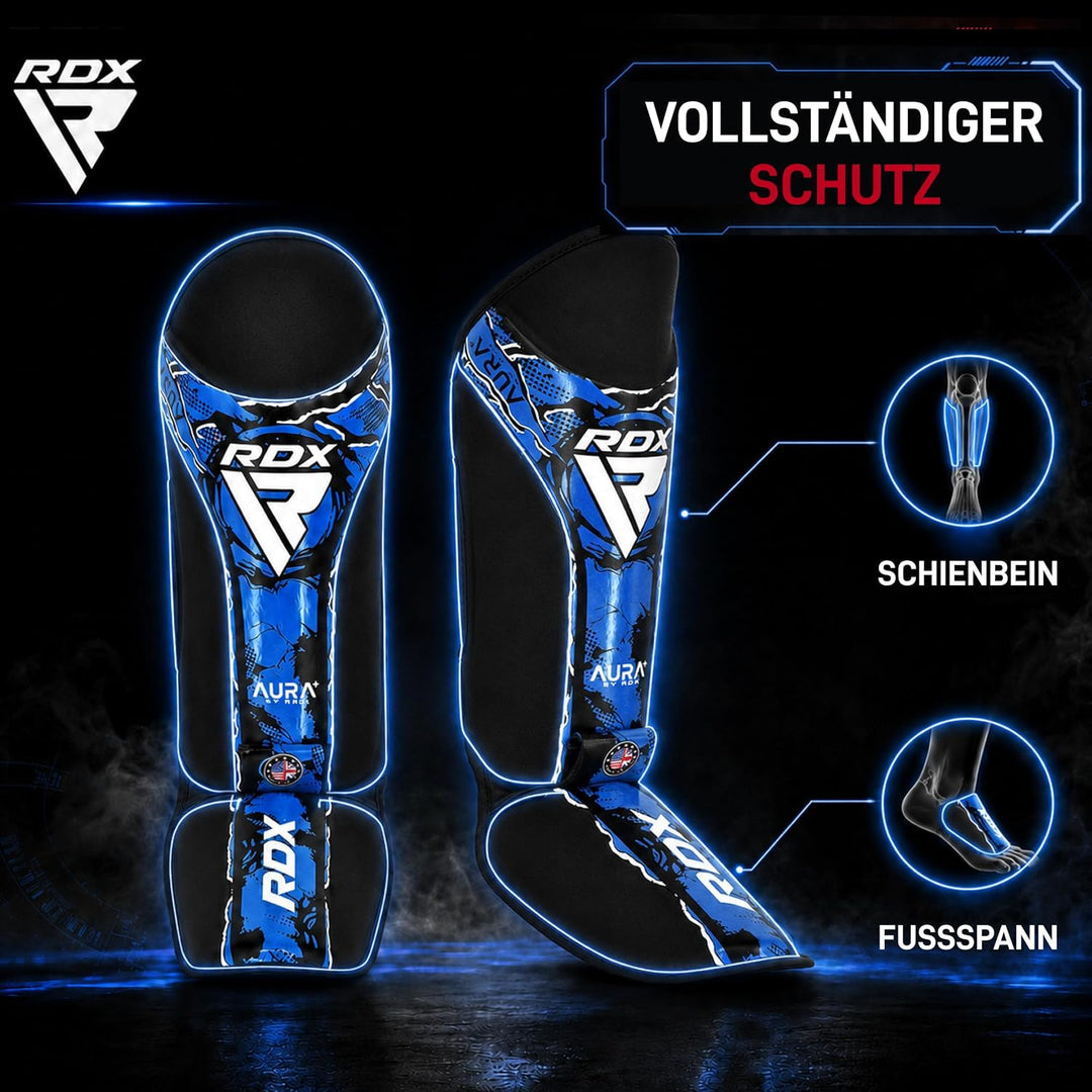 RDX SHIN Instep NEW Aura F17 Schwarz/Blau L, Schwarz/Blau L