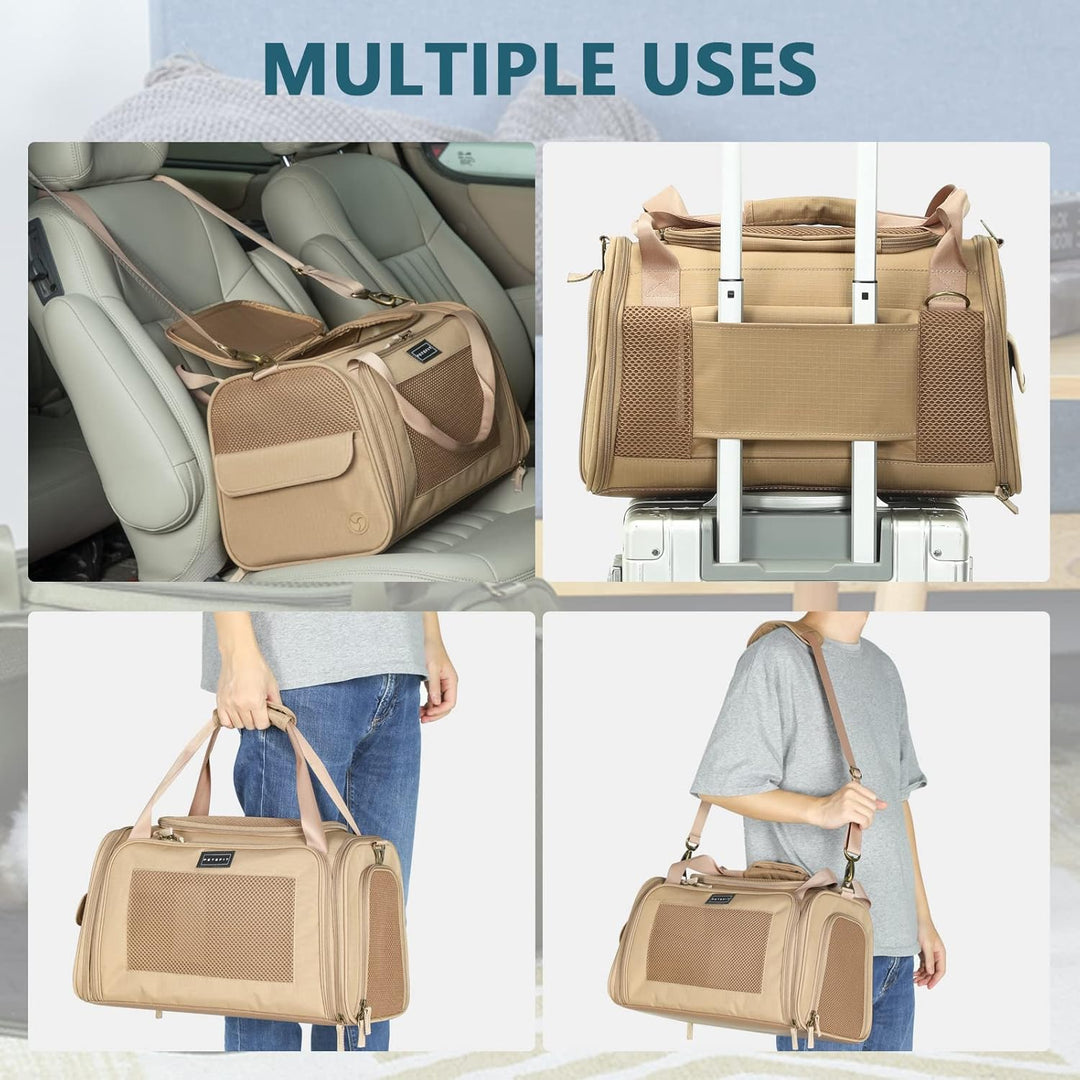 Petsfit Transportbox Katze &amp; Hund, Hundetasche Tragetasche für Katze kleine Hund, faltbar Katze Tran