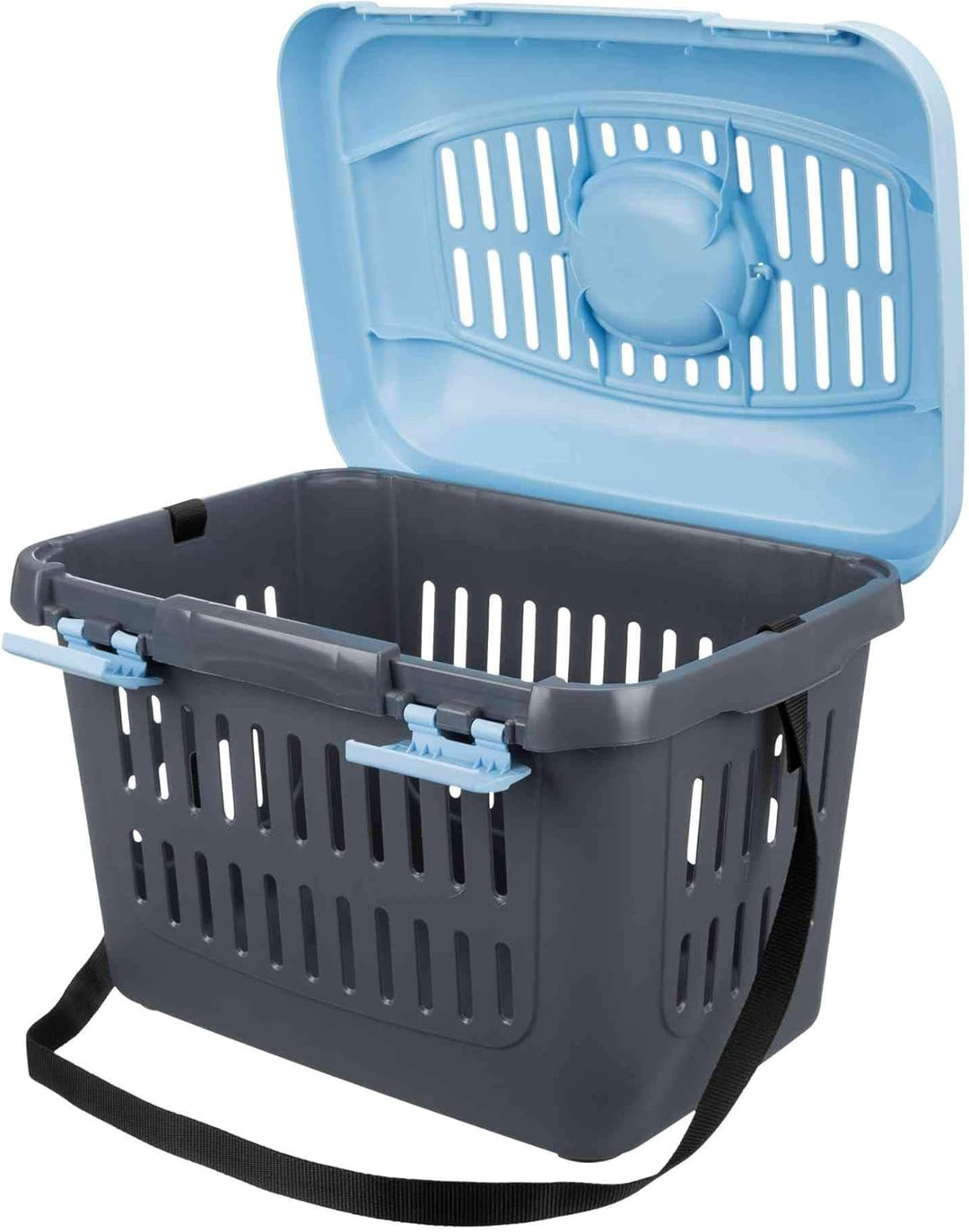 Trixie 3979 Transportbox Midi-Capri, XS: 44 × 33 × 32 cm, dunkelgrau/hellblau