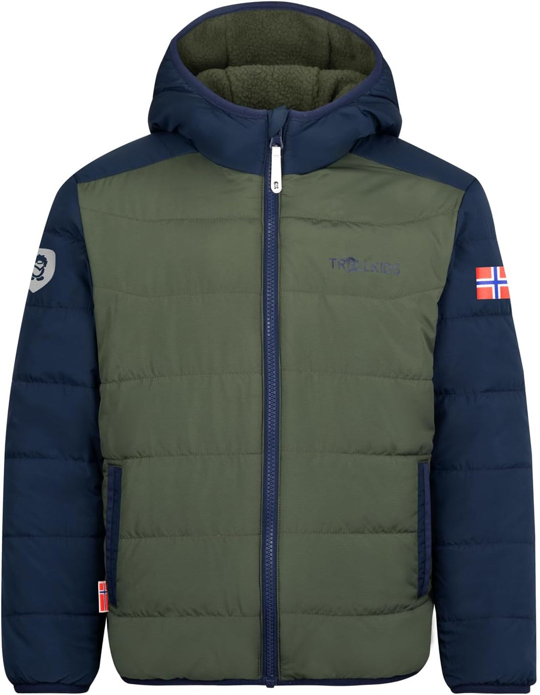 Trollkids Kids Sandvika Turnover Jacket Ivy/Navy 98, Ivy/Navy 98