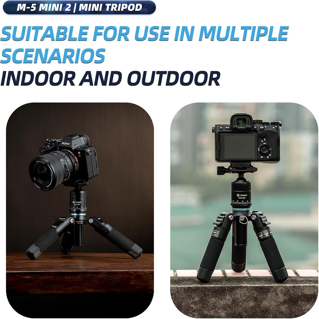 Fotopro Mini Stativ, Kamera Stative Aluminium, 48 cm Leichtes Reisestativ mit Kugelkopf Schnellwechs