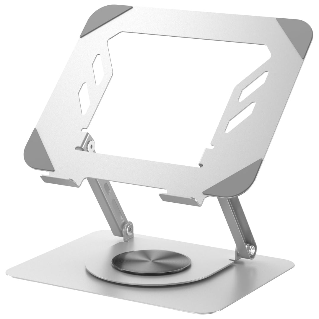 Laptop Ständer Höhenverstellbar, Ergonomischer Faltbarer Laptop Halterung mit 360°Drehbarer Basis, B