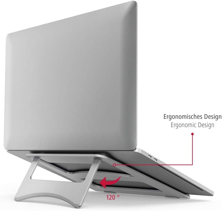 Hama Laptop-Ständer Notebook-Ständer aus Aluminium (Laptophalter für Geräte bis max. 40 cm (15,6 Zol