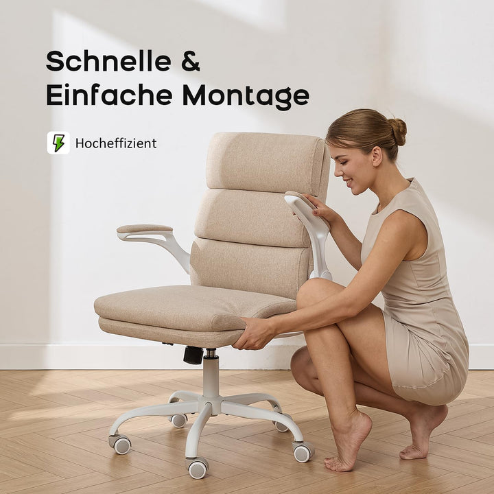 LukkDys Ergonomischer Bürostuhl mit 3-facher Rückenstütze (Nacken, Rücken, Lendenbereich) - Höhenver