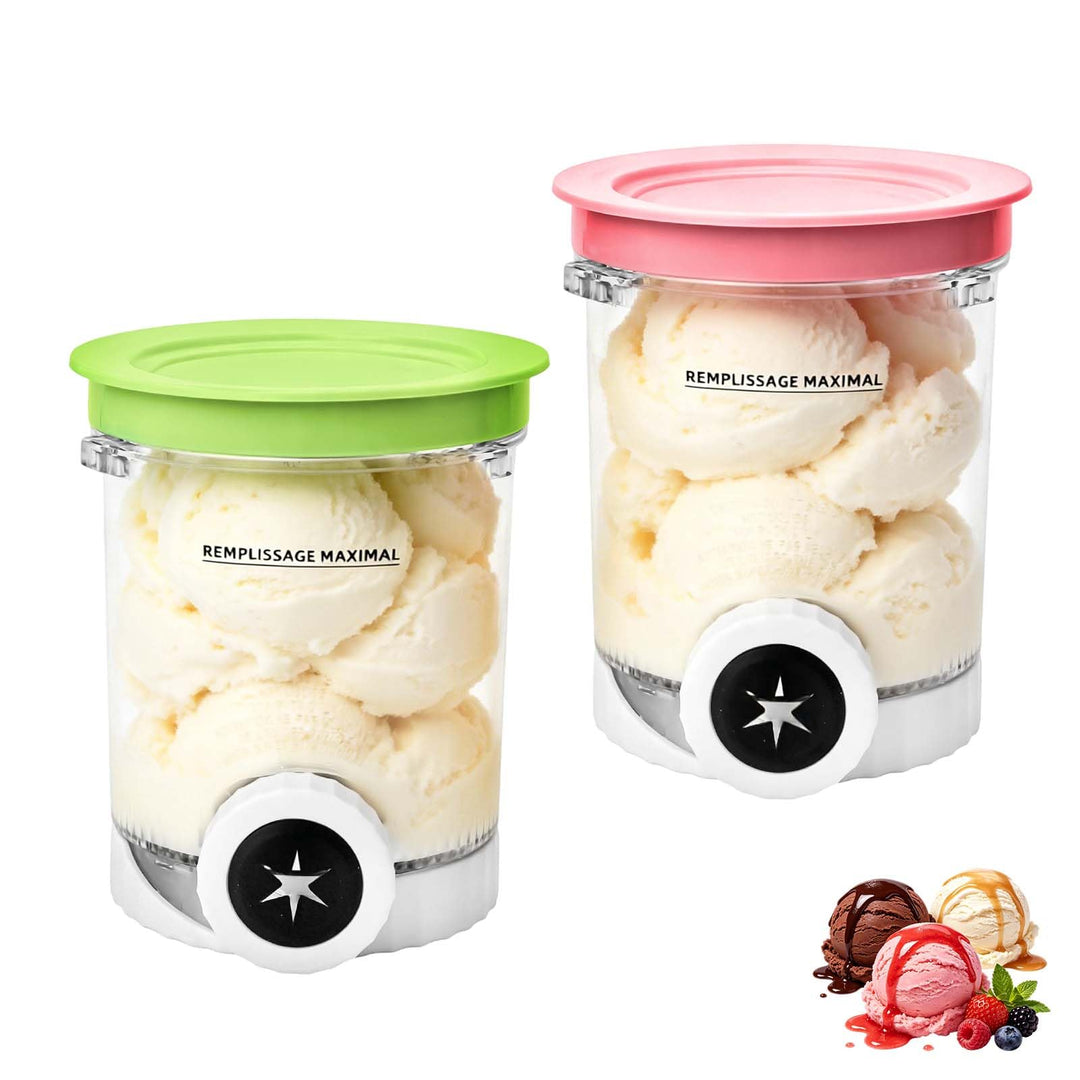 2 Stück Creami Swirl Behälter Kompatibel mit Ninja Creami NC700 und NC701, 480 ml Eisbehälter für Ni