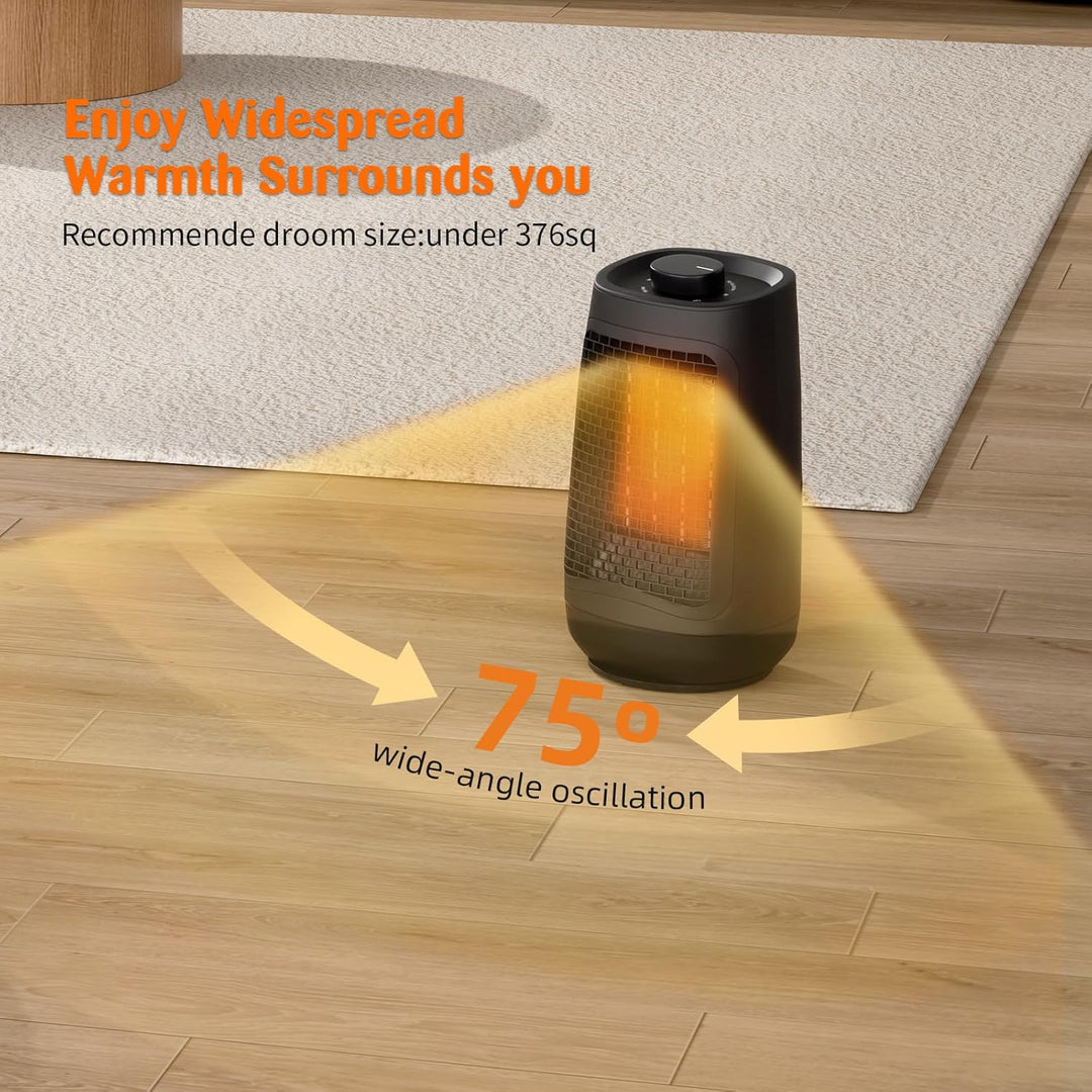 GARDTECH Fan Heizgerät, 1500W Schnellheizraumheizung mit Schwenkfunktion, energiesparender Heizkörpe