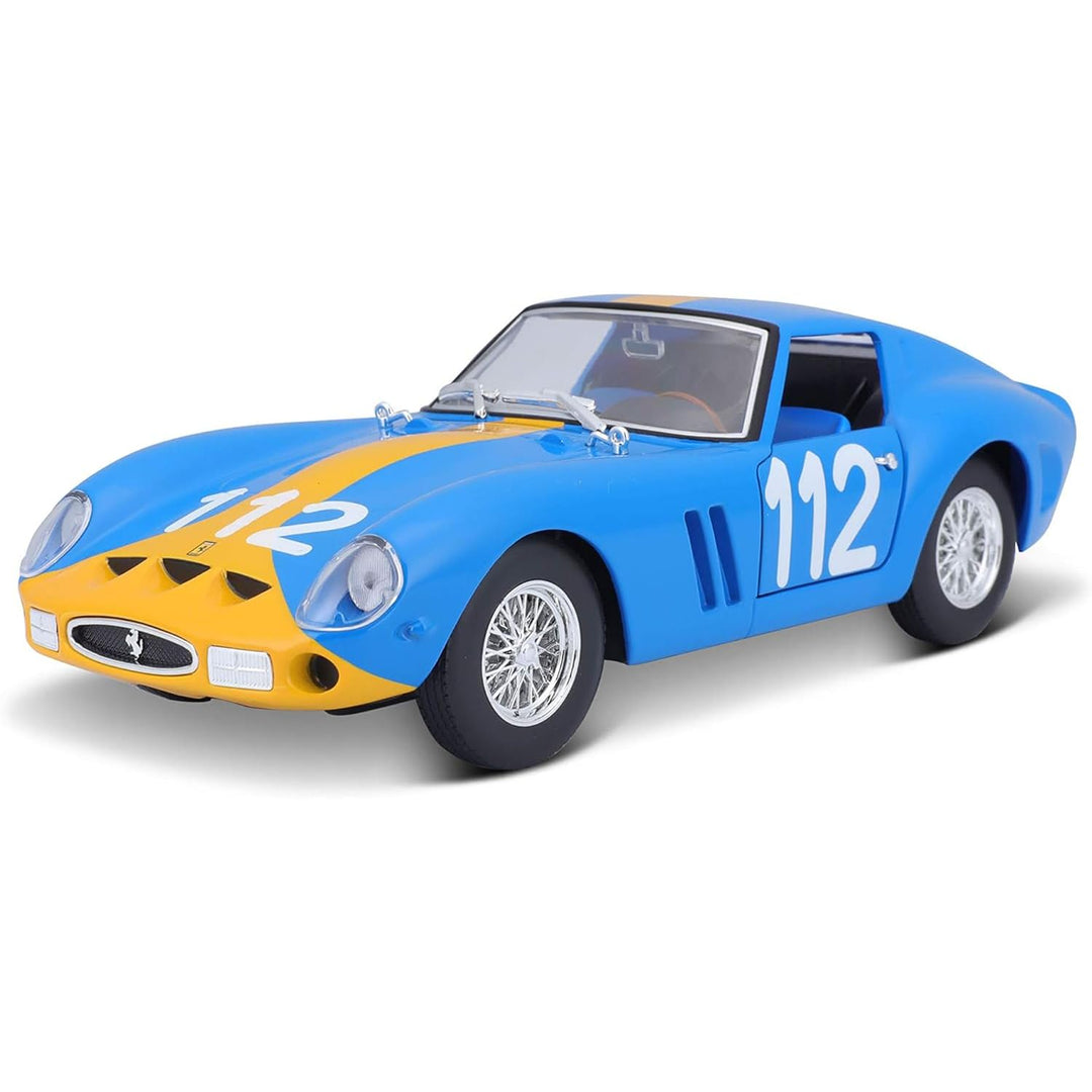 Bburago 18-26305 Ferrari 250 GTO Modellauto 1:24, Blau/Gelb