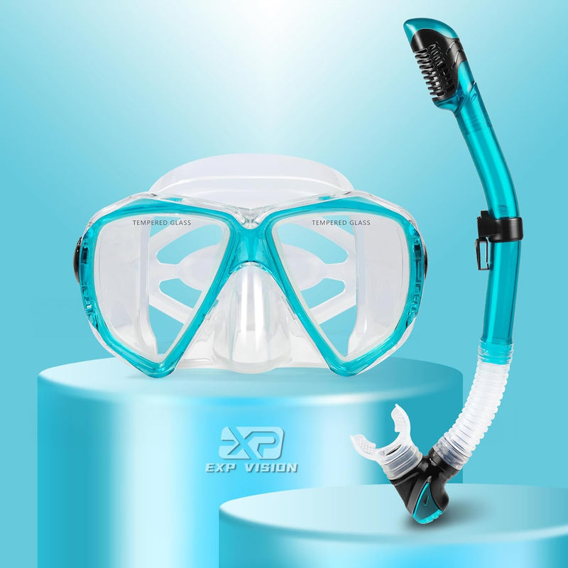 Taucherbrille für Erwachsene mit Anti-Nebel Schnorchelmaske, Schwimmmaske gehärtetem Glas und Nasena