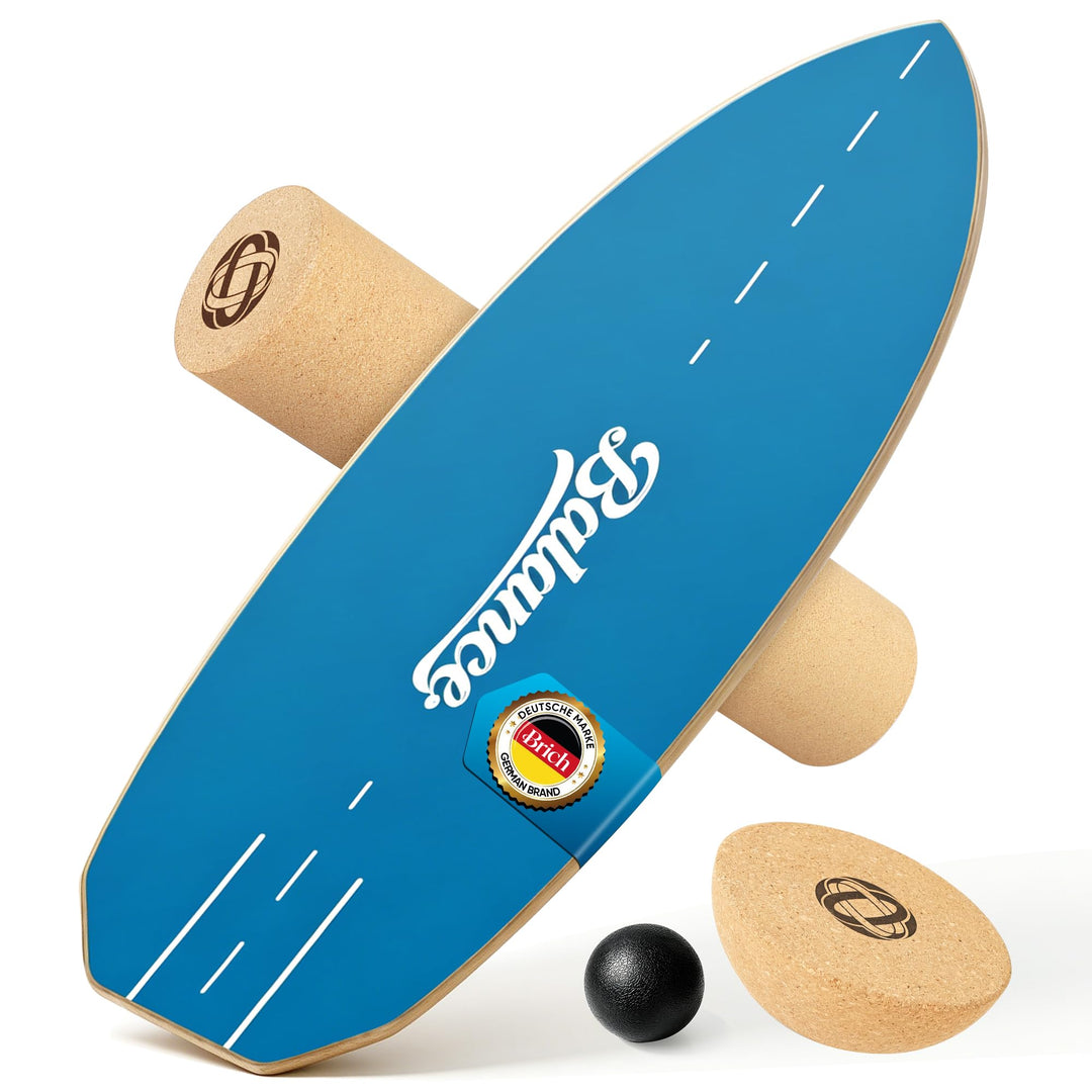 BRICH Balance Board Erwachsene mit Kork Halbkugel & Anti-Rutsch-Oberfläche – Professionelles Balance