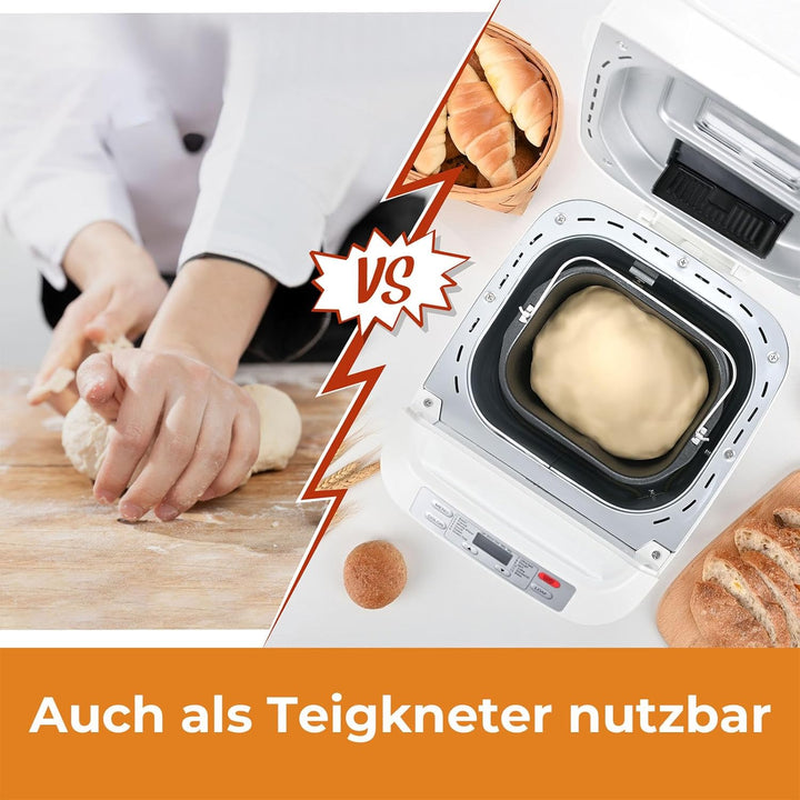 Kitchen in the box Brotbackautomat mit 12-in-1 Programmen, 2 Brotgrössen, 900g, Brotbackmaschine mit