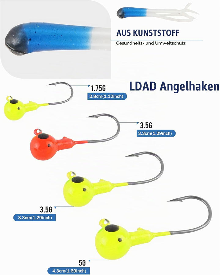 Fischköder Kunstköder Set, Angelköder Meer Wobbler Gummifisch Minnow Crankbait Barsch Forelle Hecht