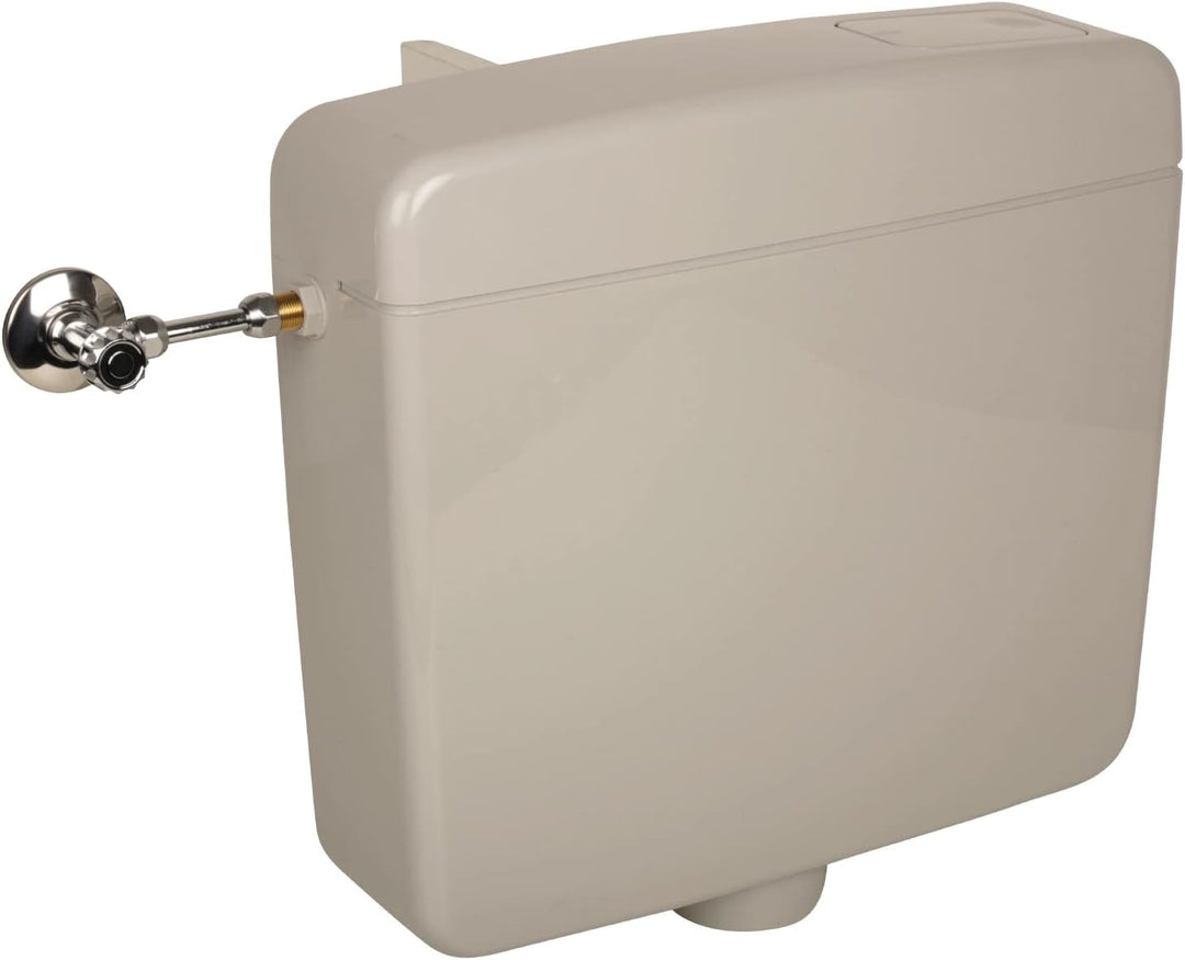 Calmwaters® Spülkasten Grau mit Spül-Stopp-Funktion, 6-9 Liter Spülmenge, Aufputzspülkasten WC schma