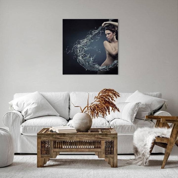 Bilder auf Leinwand Weiblich modell posieren schön Leinwandbild 60x60cm Wandbilder Dekoration Wohnzi