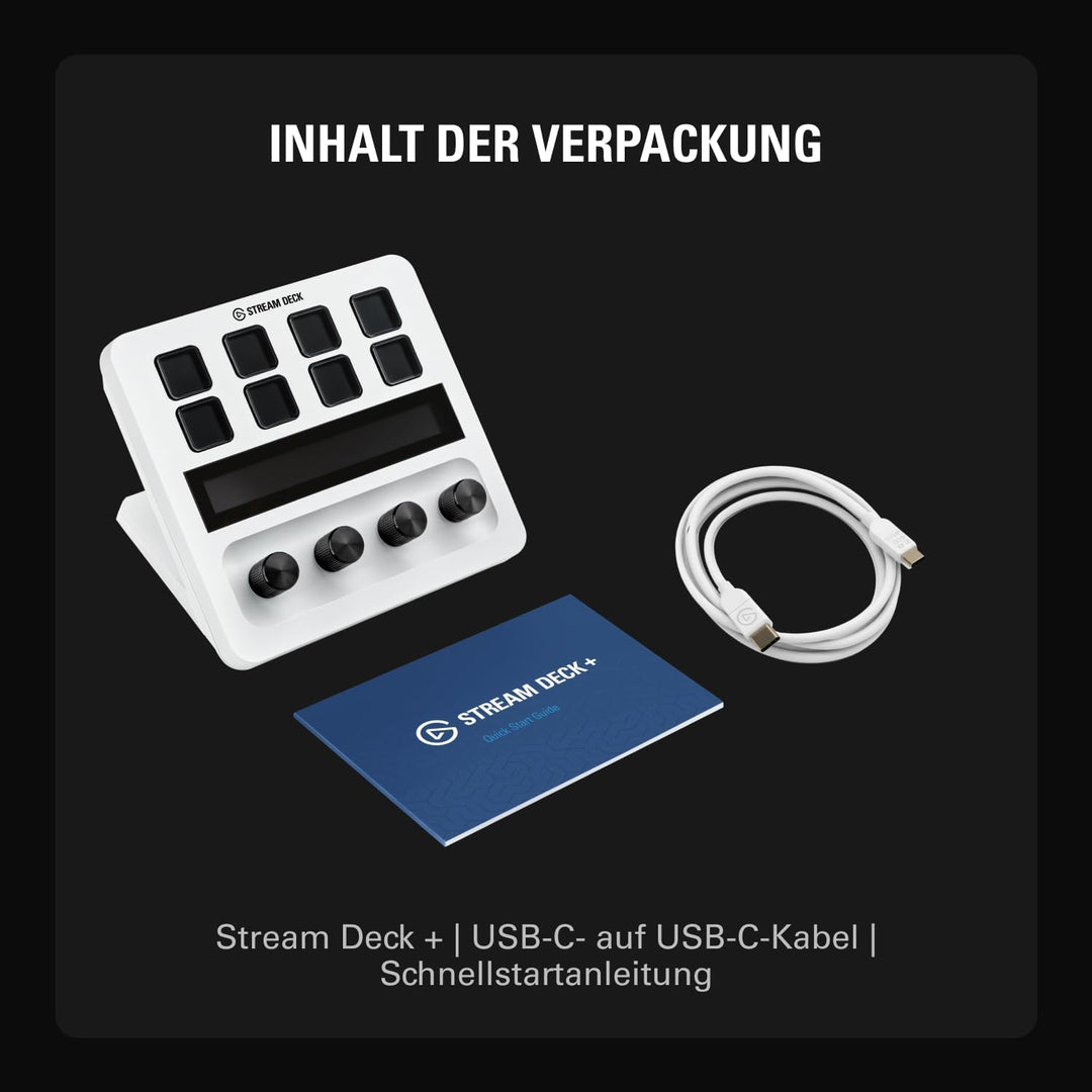 Elgato Stream Deck + White, Audiomixer, Live-Produktion und Studio-Controller für Content Creators,