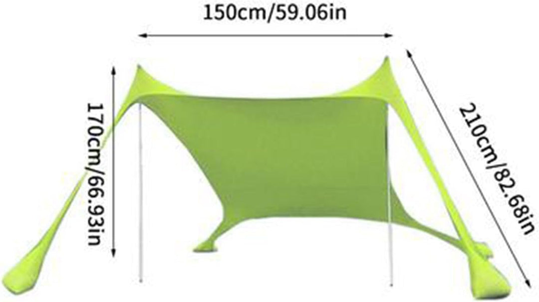 Strandzelt Sonnenschutz, Strandüberdachungszelt-Sonnenschutz,Sonnenzelt Mit Sandankern, Sandsäcken U