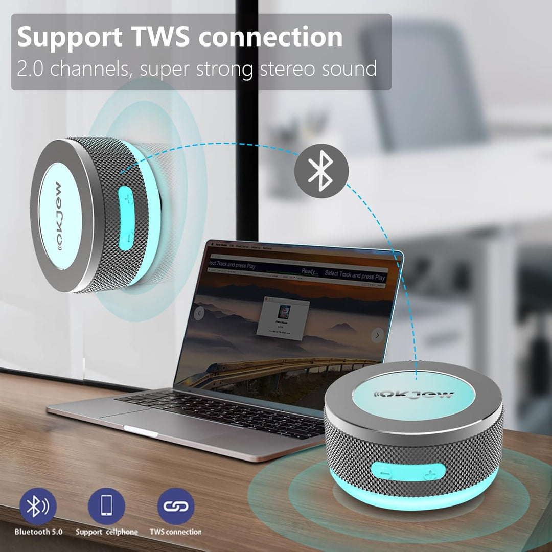 Knochenleitungs-Lautsprecher, Bluetooth, vibrierende Lautsprecher mit bunten LED-Lichtern, tragbare