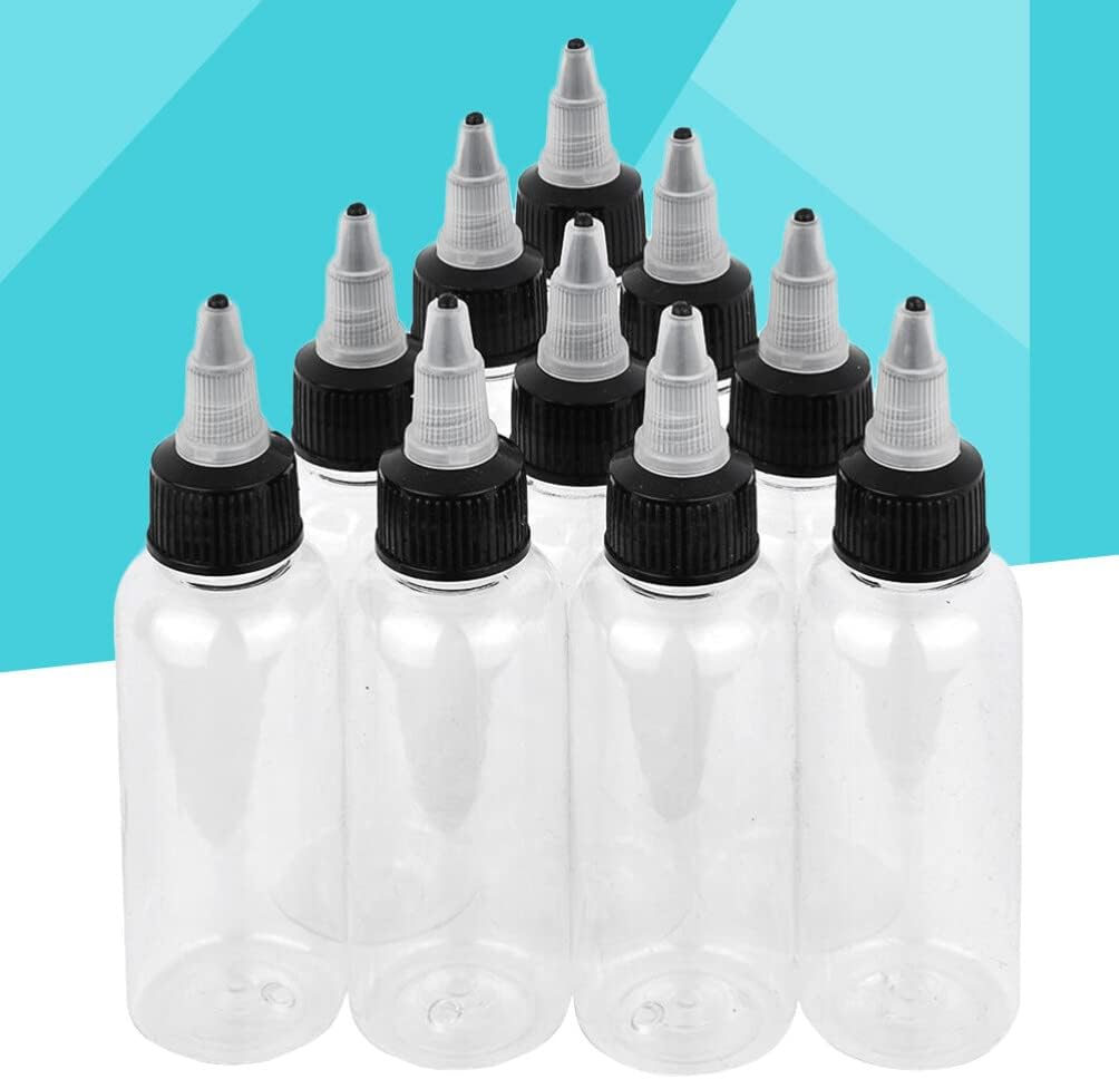 FOMIYES Top-Applikatorflaschen 60 Ml Spenderflaschen Mit Deckel 10 Stück Runde Kunststoff-Quetschfla