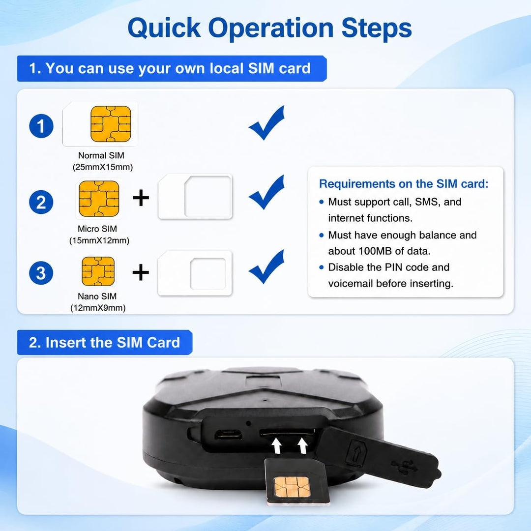 TKMARS TK905 Auto 4G GPS-Tracker, 5000mAh-Akku, funktioniert über SMS/APP/Webplattform ohne ABO, Ver
