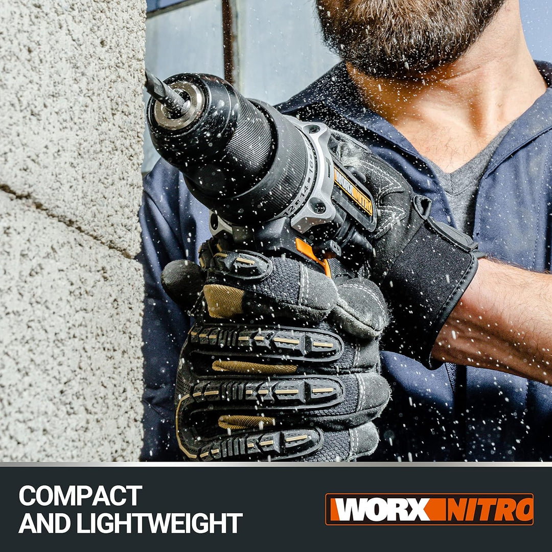 WORX NITRO 18V(20V MAX) Akku-Schlagbohrmaschine WX352.4, PowerShare, bürstenloser Motor, 60Nm, varia